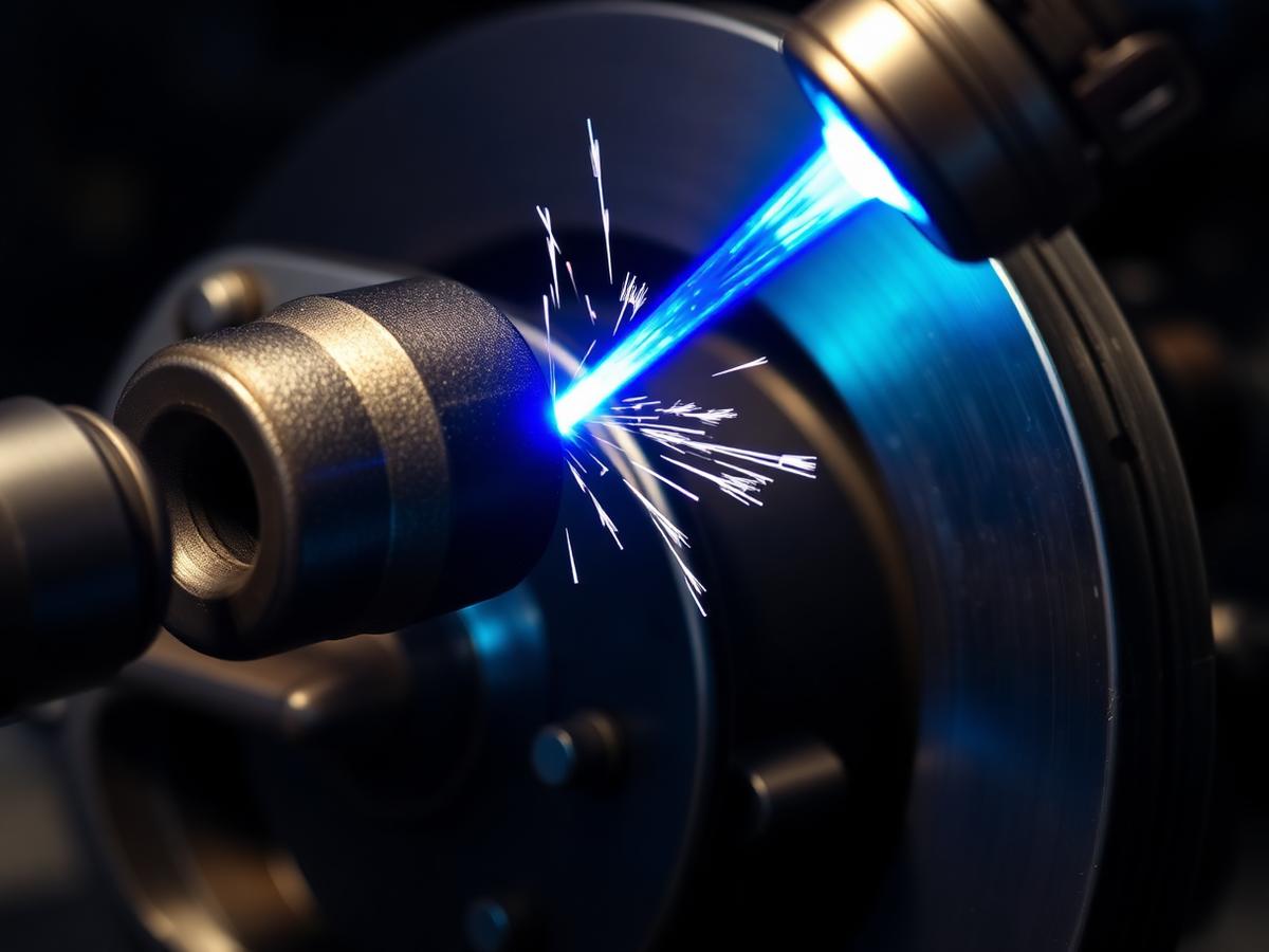 Pulsed laser scanning a brake rotor